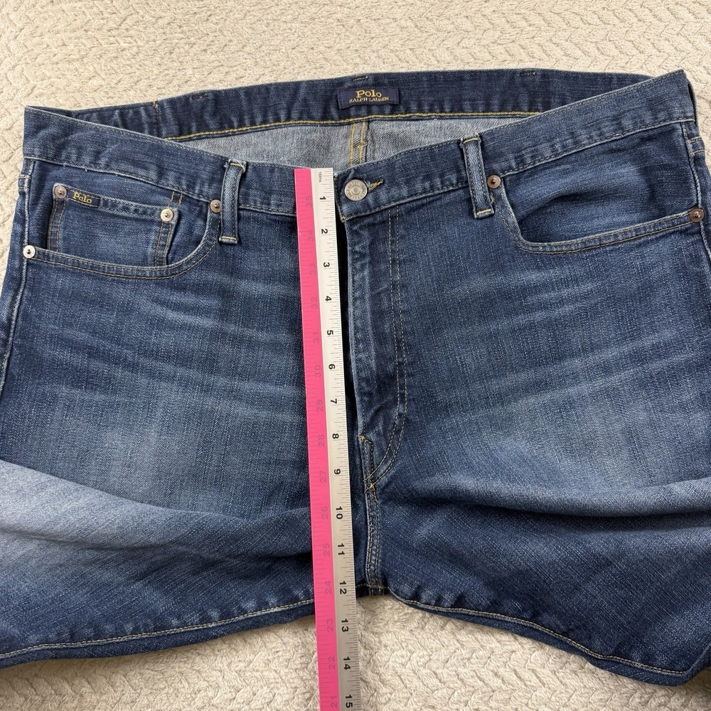 Polo Ralph Lauren Varick Slim Straight Jeans Pants Mens 40x30 Blue Denim Casual - Picture 9 of 14